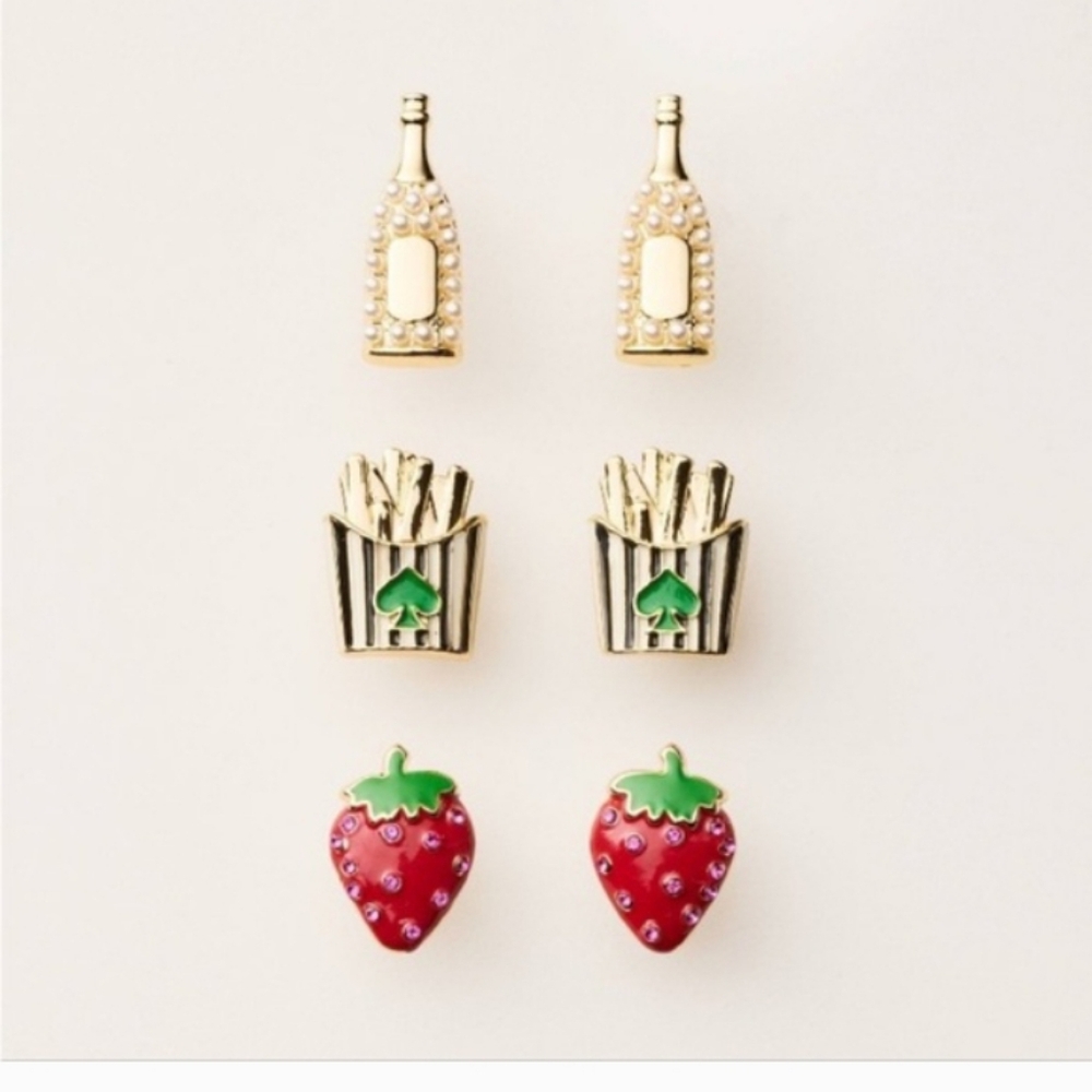Kate Spade Strawberry, Fries, and Bottle Earrings Set TARGET COLLAB